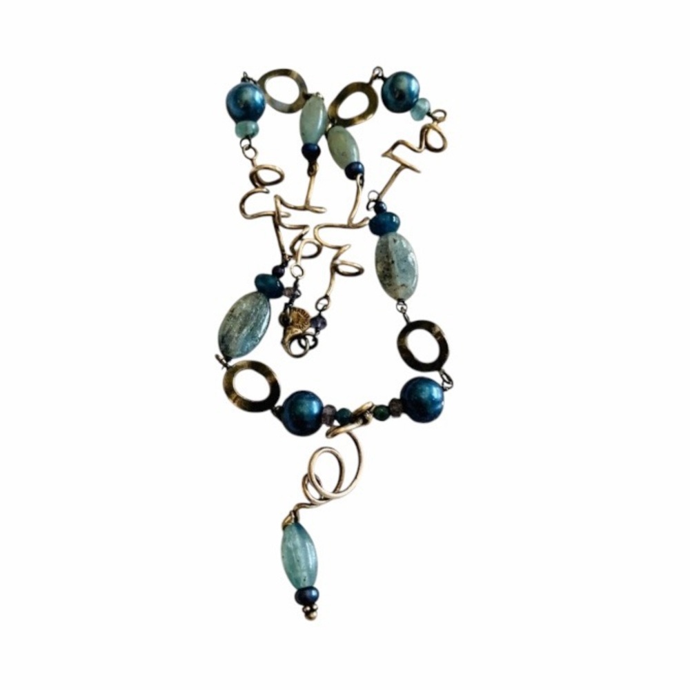 Rabinovich Sterling Silver Blue Baroque Pearl Designer Necklace Pendant